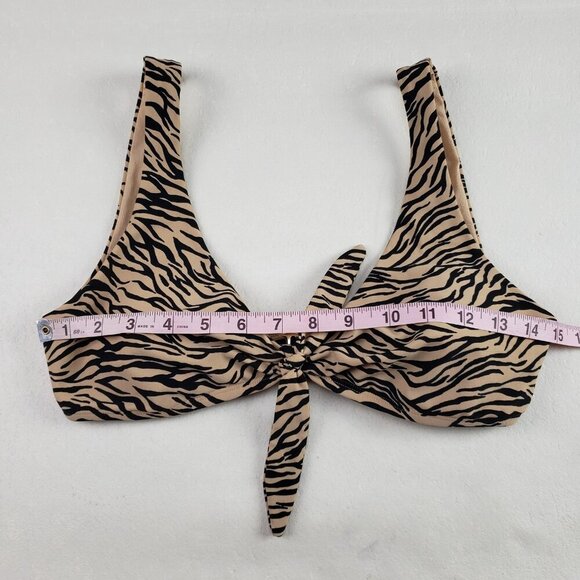 Hollister Animal Print Bikini Womens Medium Tan Two Piece Cheeky Bottom Swimsuit - Picture 12 of 15
